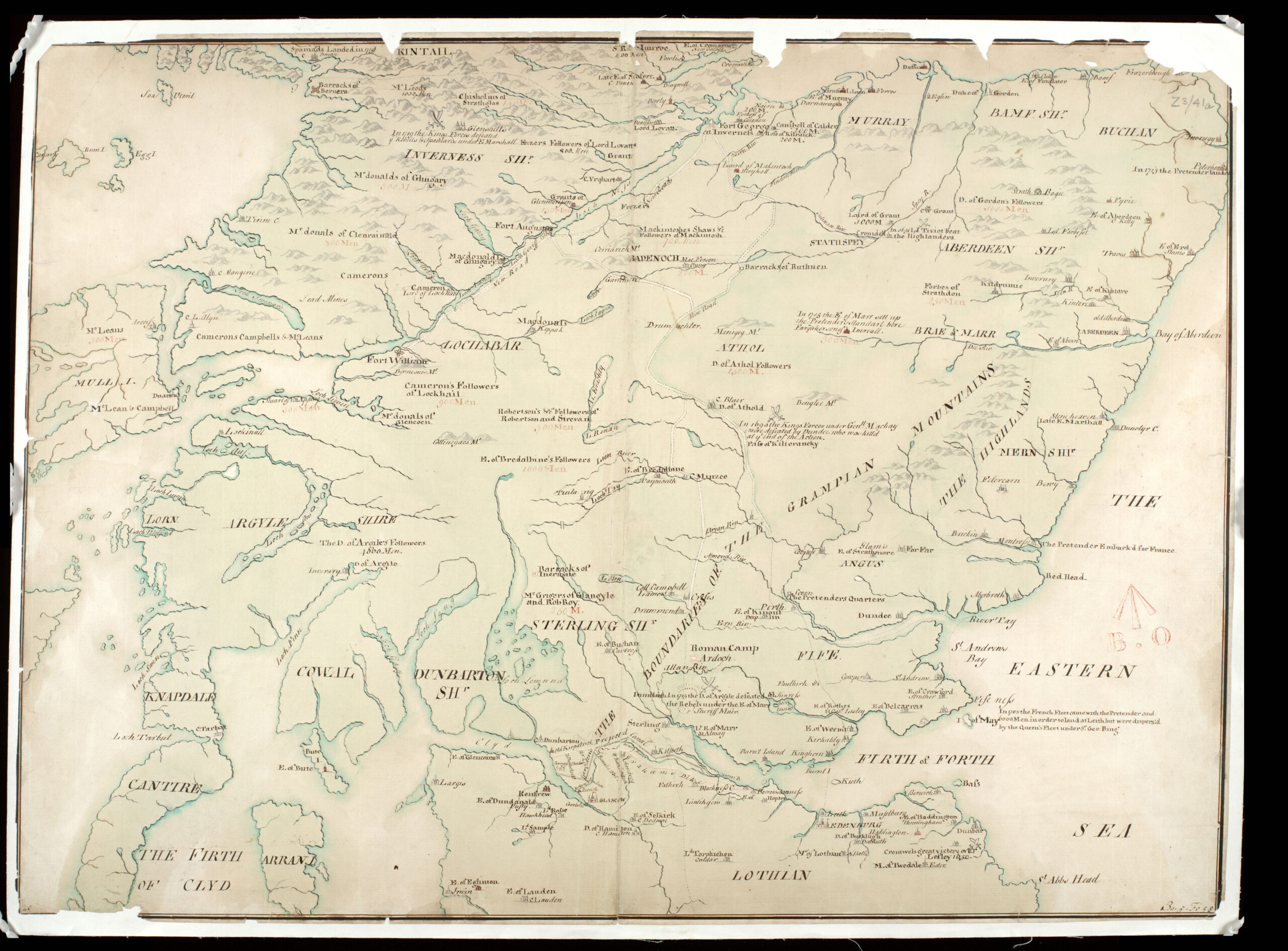1822 Map Of The Highlands Of Scotland And Scottish Highland Clans – Vintage Reproduction – 16x20 Poster